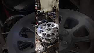 Chamfering Drilled Holes on Rear Pulley for Harley on Rotary Table  #machining #machinist