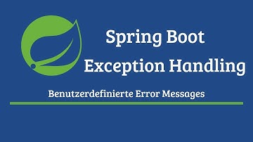 Spring Boot Exception Handling: Benutzerdefinierte Error Messages