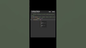 Python program to print multiplication table #Python#ytshorts#pythontutorialforbeginners