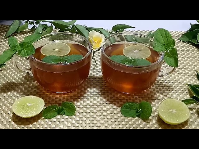 How to make mint tea with lemon and ginger | Immunity booster tea | Herbal tea for immunity | Plates Of Love