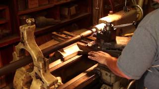 vance planer matcher project turning a pulley shaft and making hold down brackets