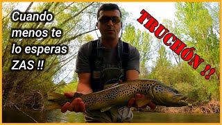 TRUCHÓN!! Cuando menos te los esperas ZAS! Pesca al hilo