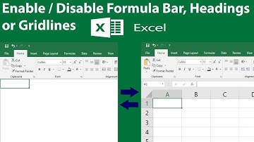 Enable or Disable Formula Bar and Heading and Gridlines