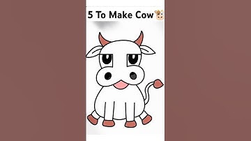 Draw COW 🐮 with 55 #trendingshorts #drawing #art #ytshorts #shorts #viralshorts