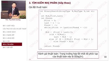 Tìm kiếm nhị phân - Cấu Trúc Dữ Liệu Và Giải Thuật (ThS Thạc Bình Cường) #44 | E-Learning