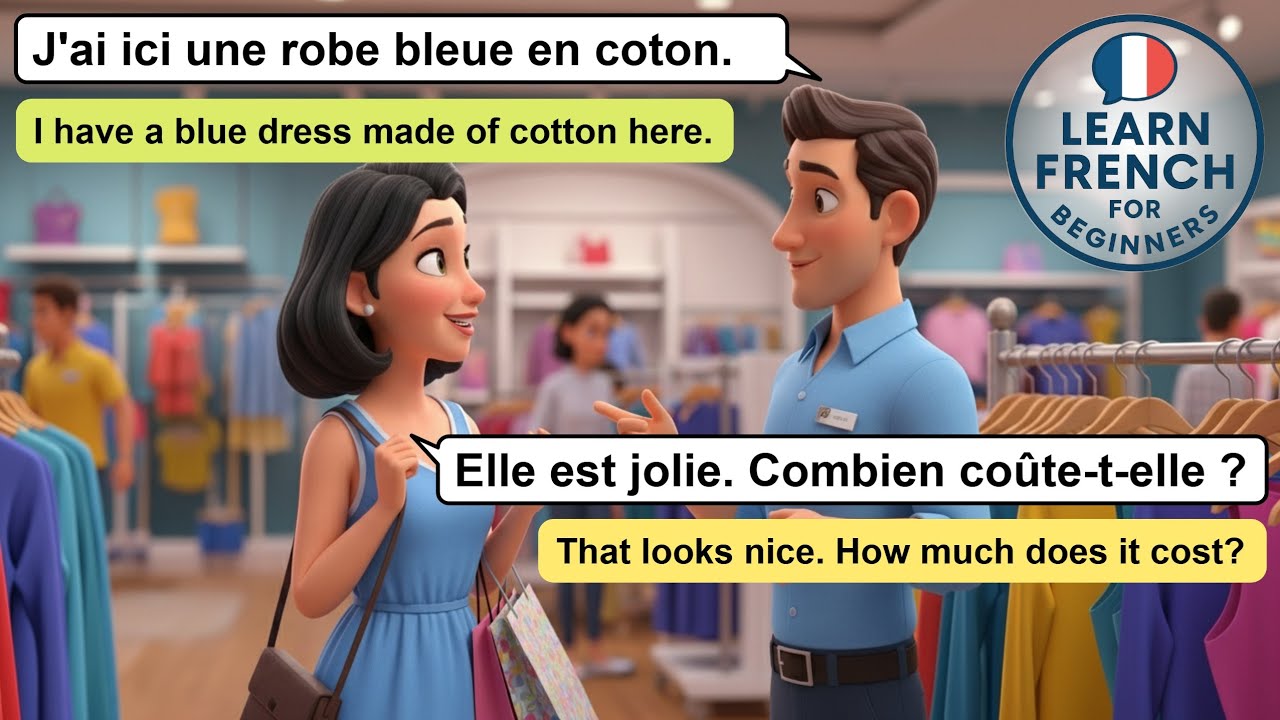 Shopping in French 🛍️ | Easy Clothing Store Conversation