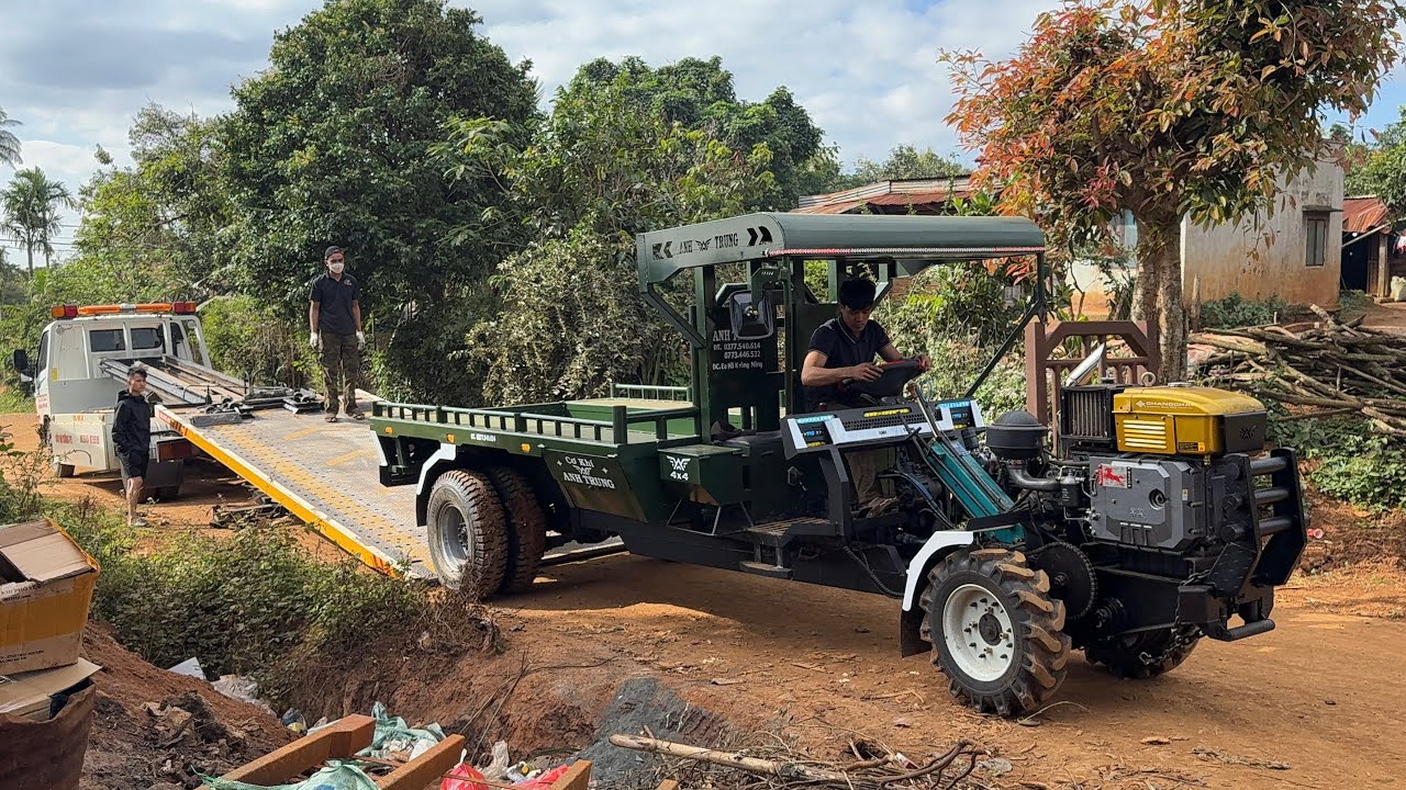 Giao xe bánh đôi máy 45hp gia lai , cơ khí Anh Trung 