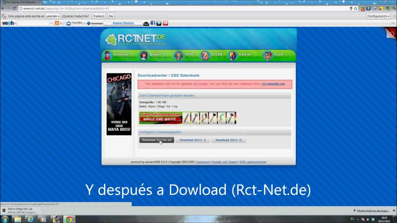 Cómo descargar custom scenery para rct3.