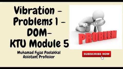 Vibration Analysis Problems 1 |DOM|KTU Module 5 - Part 3