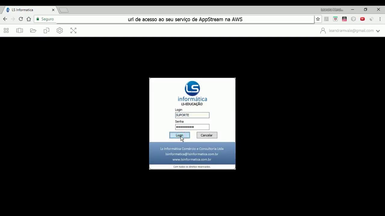 LS Educação com serviço AppStream2 na AWS