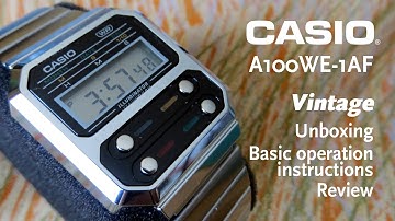 CASIO Vintage A100WE-1AEF - Unboxing, basic operation instructions, and Review
