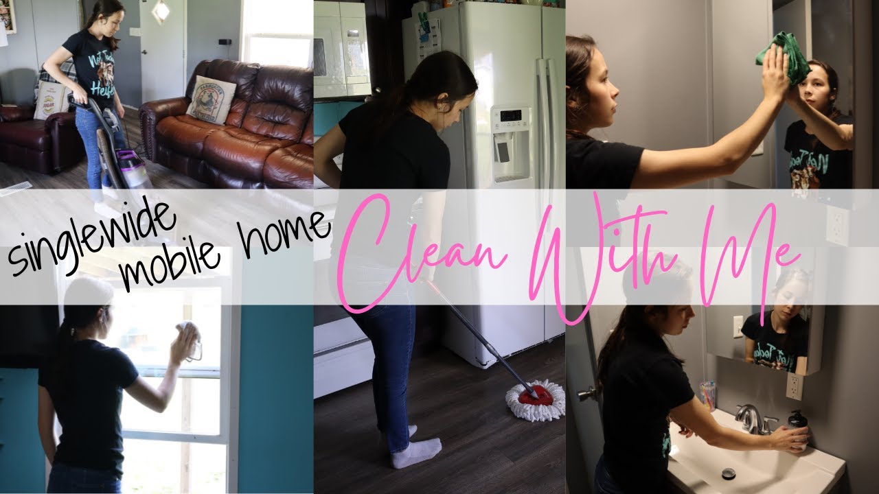 SINGLEWIDE MOBILE HOME CLEAN WITH ME! // CLEANING MOTIVATION