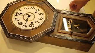 愛知時計・ゼンマイ式掛け時計（8日巻き・打ち方つき） 時報 - YouTube