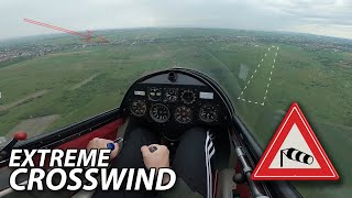 EXTREME CROSSWIND LANDING | flying glider in difficult conditions