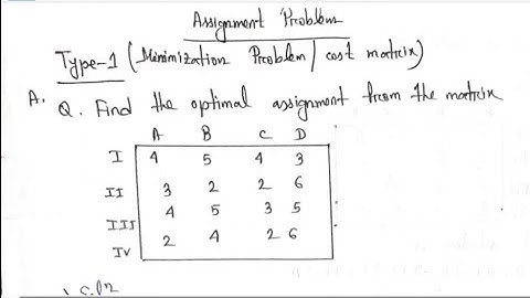 Assignment problem |Type 1/Type 2| B.Sc Math | LPP in Bengali |One shot Video