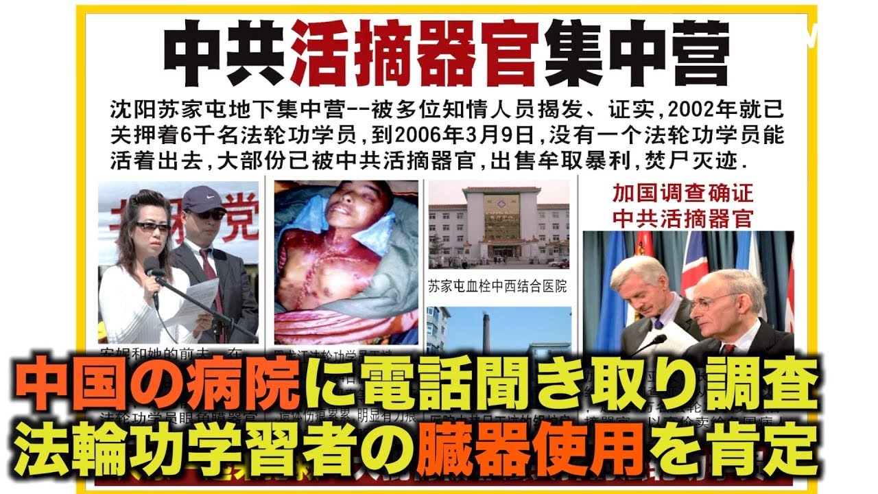 中国の病院に電話聞き取り調査 法輪功学習者の臓器使用を肯定 臓器狩りは進行中 Youtube 中国の病院に電話聞き取り調査 法輪功学習者の臓器使用を肯定 臓器狩りは進行中 Youtube
