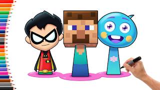 How To Draw Sprunki OC All Phase: Steve, Robin, Soul | Compilation Sprunki Incredibox