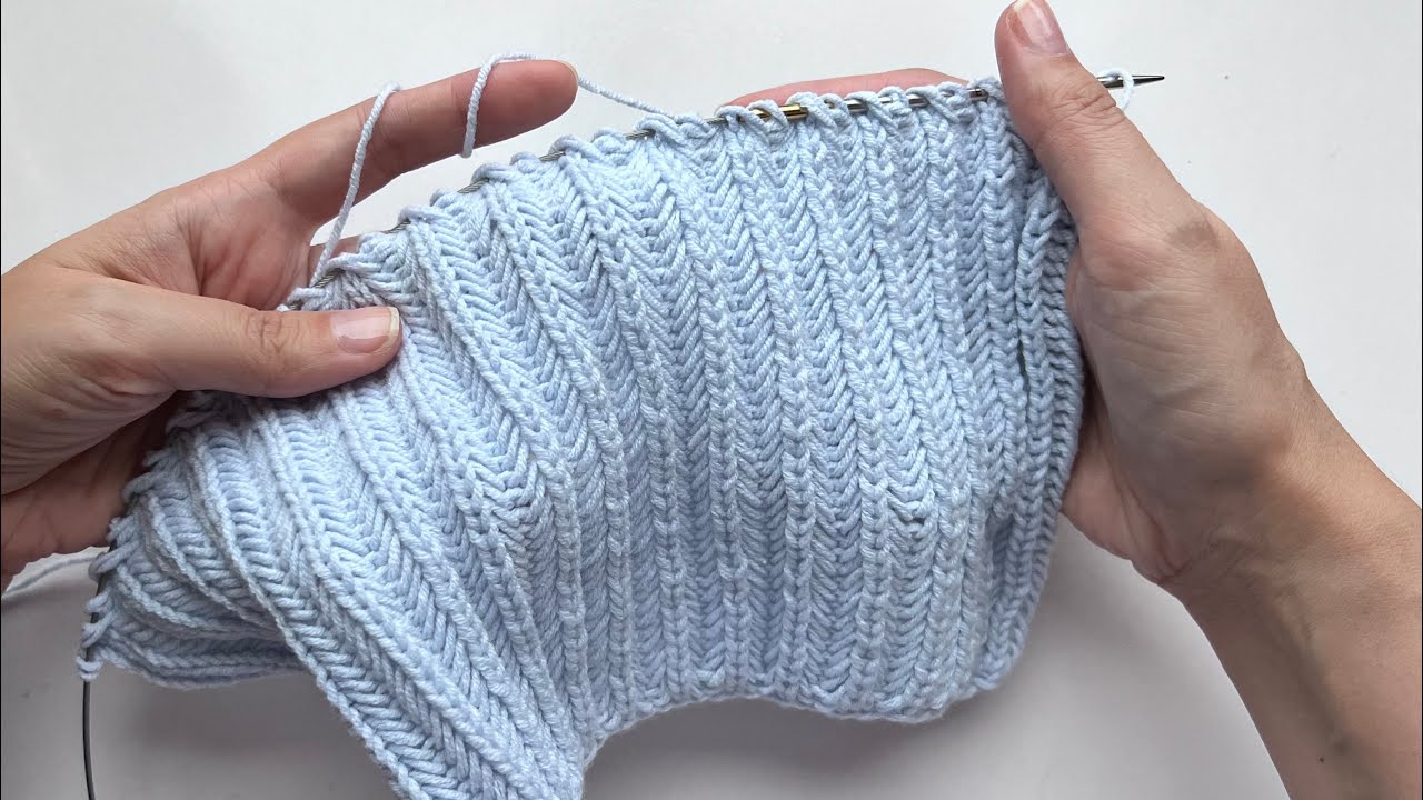 😱 Incredible fish tail brioche stitch! Knitting