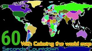 1 Minute = 60 Secs Countdown (World map drawing and coloring the World map) BBC Countdown Version