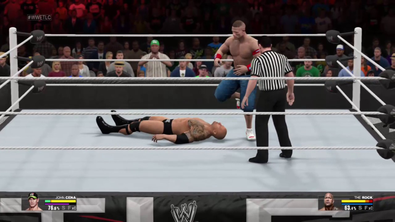 INSANE WWE MATCH JOHN CENA VS THE ROCK [EXTREME RULES MATCH] - YouTube