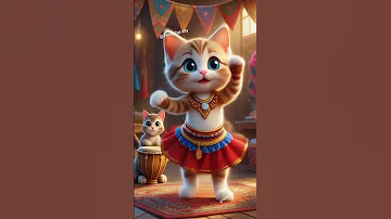 القطه المشمشيه ترقص Funnycats Funnymeow8 Ai Story Catshorts Aicat Cat 
