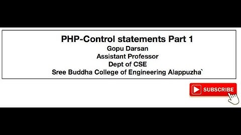 CS368 PHP Control Statements Part1