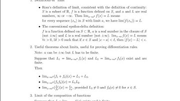 Math 23a. Week 7, Video 4: Limits of functions (7.4)