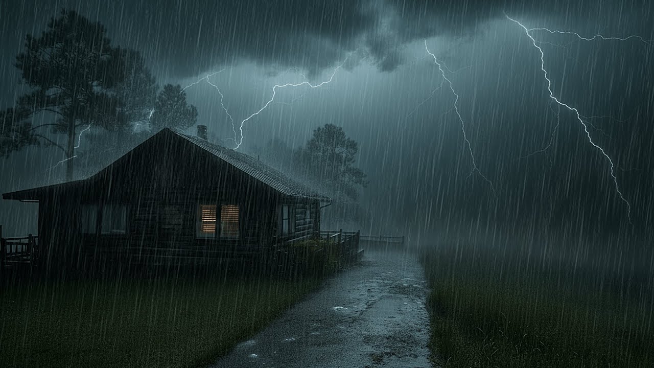 🌧️ Heavy Rain and Thunderstorm | Dark Night Sleep Sounds 💤