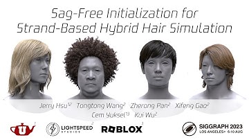 Sag-Free Initialization for Strand-Based Hybrid Hair Simulation - SIGGRAPH 2023