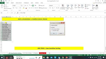 #40 Case Sensitive Sorting in excel.