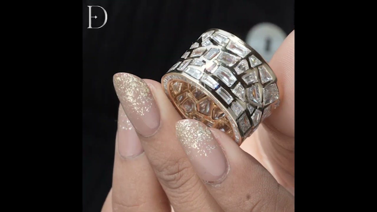 Broken Mirror Ring With Yellow Setting