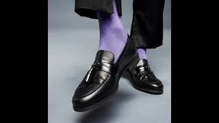 Lilac Solid Color Crew Socks for Men Video