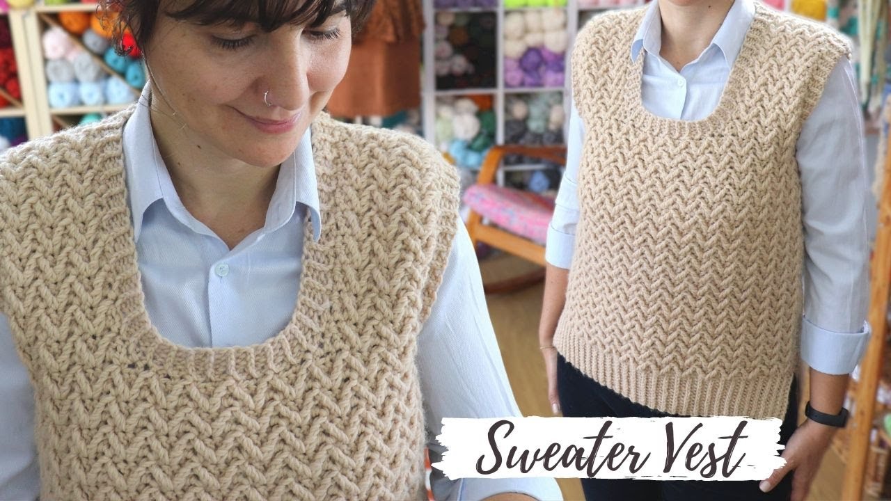 I Hand Knit A Chunky Vest / DIY Sweater 