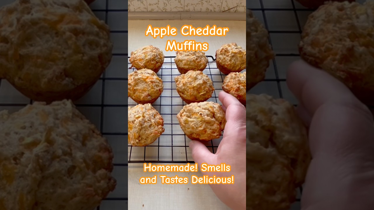 Homemade Apple Cheddar Muffins! With A Hint If Cinnamon! The Kitchen Smells  Wonderful! Taste Great!! - YouTube