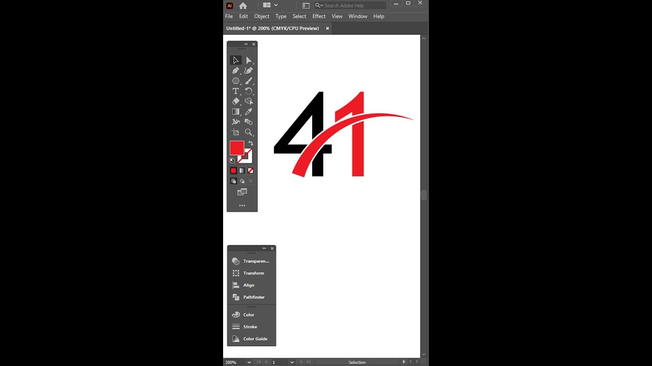 Illustrator Tutorial | Number 41 Logo Design | How to make logo design in Adobe Illustrator CC