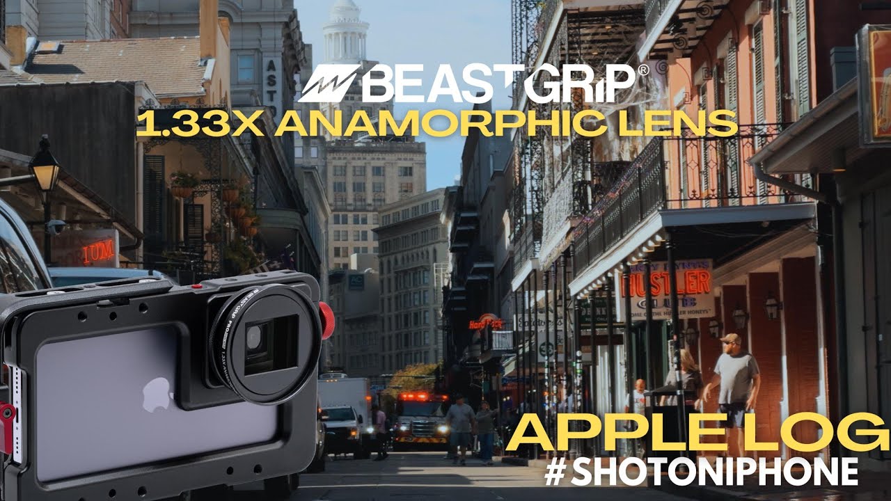 shotoniphone with Beastgrip Pro Series 1.33X Anamorphic Lens MK2