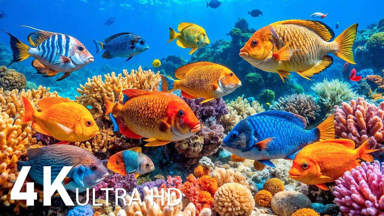 Удивительное морское приключение в формате 4K 🐳 Исследуйте изящных морских обитателей в мирном голу