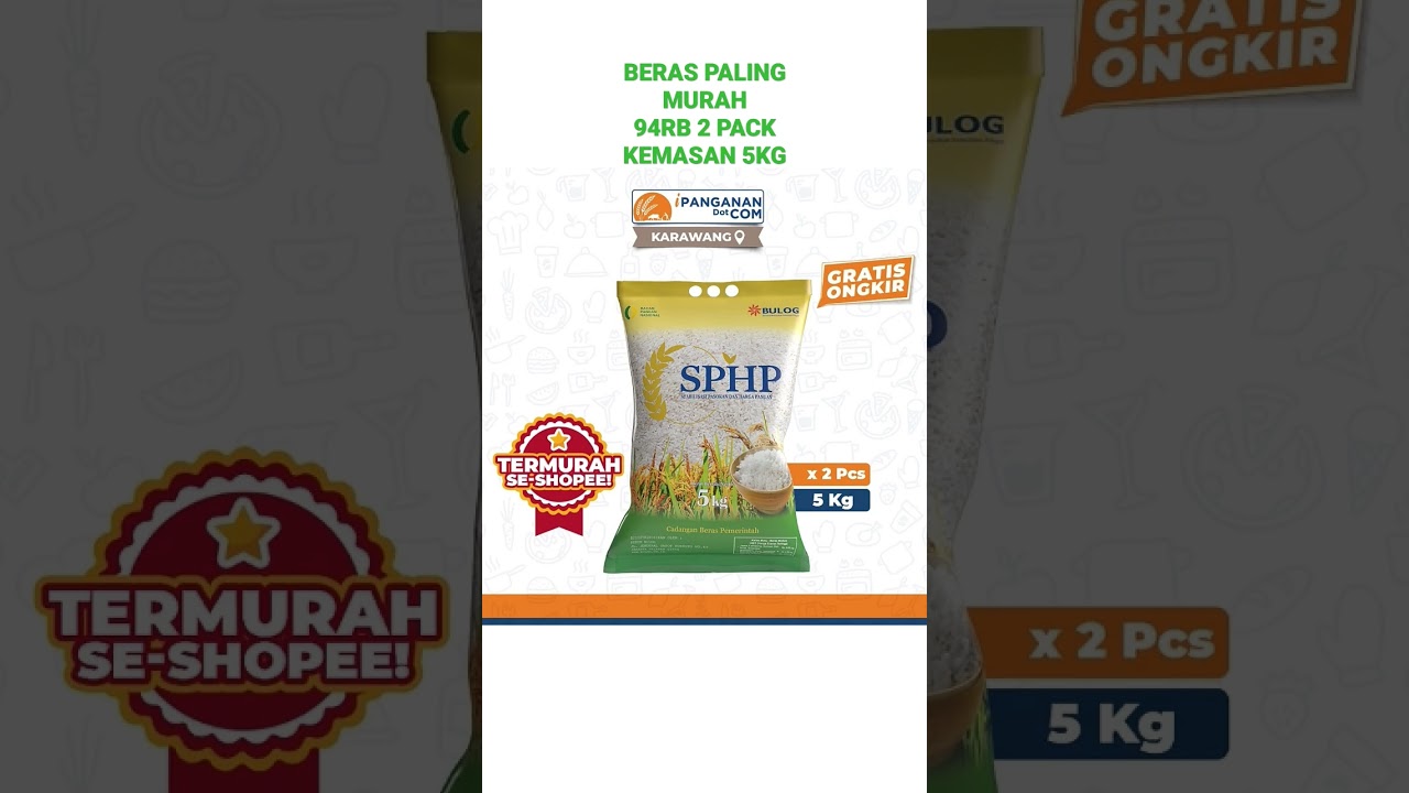BERAS PALING MURAH 2PACK 94RB KEMASAN 5KG 