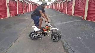 Adult riding 2006 Ktm50sx FUN LITTLE BIKE👽
