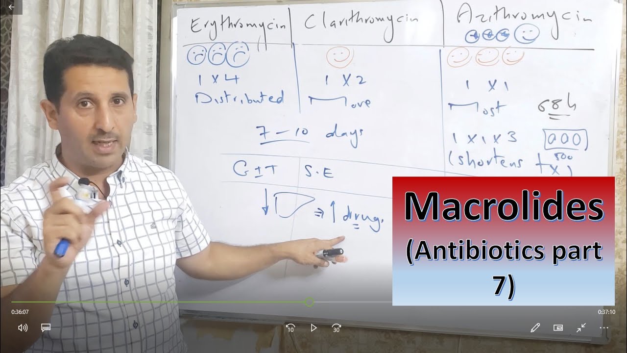 Antibiotics | 7 | Macrolides COMPLETE (Erythromycin, Clarithromycin, Azithromycin)