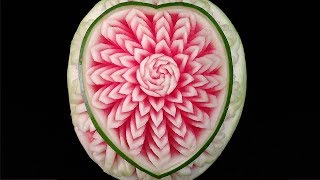 Valentine Heart Watermelon Design - Int Lesson 3 By Mutita The Art Of Fruit And Vegetable Carving