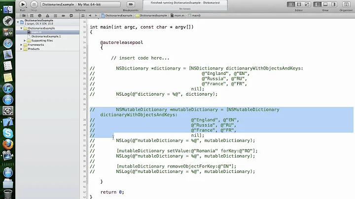 NSDictionary and NSMutableDictionary classes in Objective-C