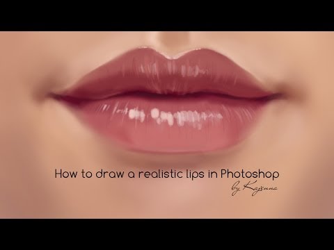 How to draw a lips in Photoshop / Tutorial by Kajenna