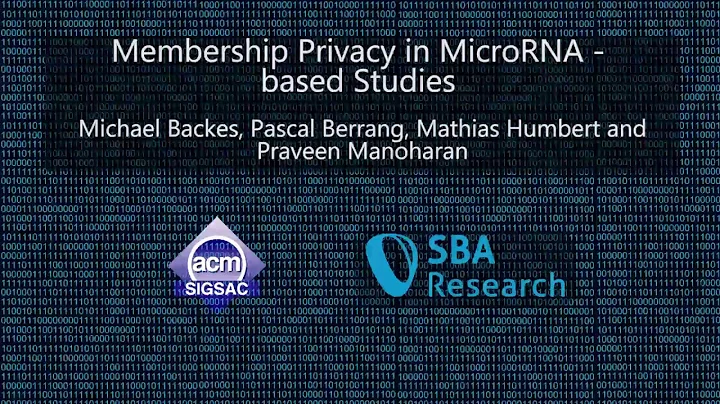 CCS 2016 - Membership Privacy in MicroRNA-based St...