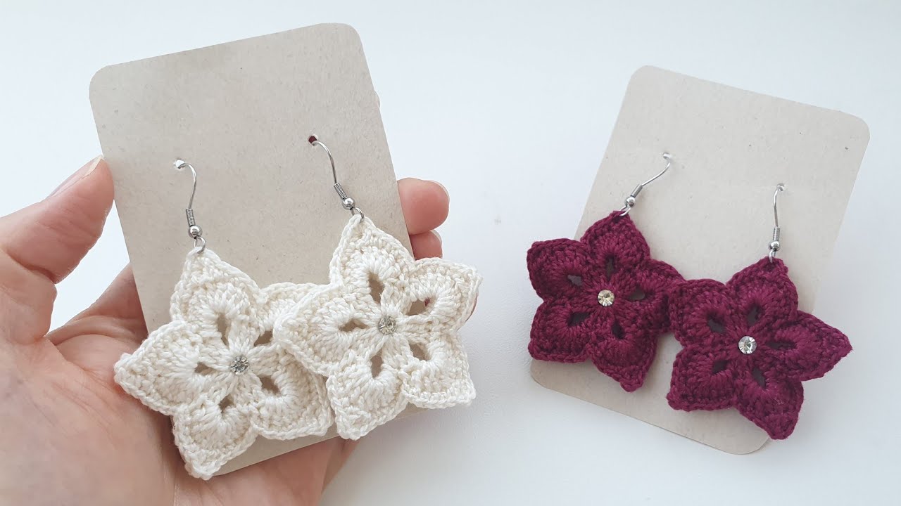 COMO FAZER BRINCO DE CROCHÊ FLOR