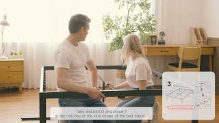 [Narrated] Olee Sleep 18 Inch Tall Steel Slat High Profile Bed Frame S-3500 Assembly 18BX10
