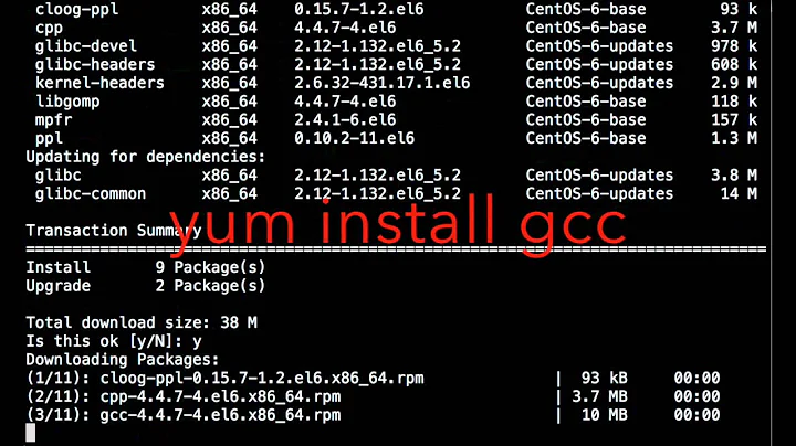 how to install gcc on rhel,linux,centos,gcc install