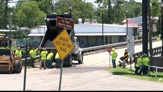 DOTD crew repairs large crack in Bayou Amy Bridge in Henderson