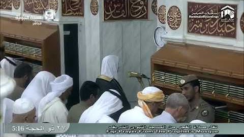 تلاوة رائعة من صلاة الفجر بالمسجد النبوي 12-26-1437 للشيخ أحمد طالب حميد