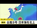 台風9号最新情報　台風9号は日本海を北上　新潟県では40℃を観測する猛暑　太平洋側は激しい雨